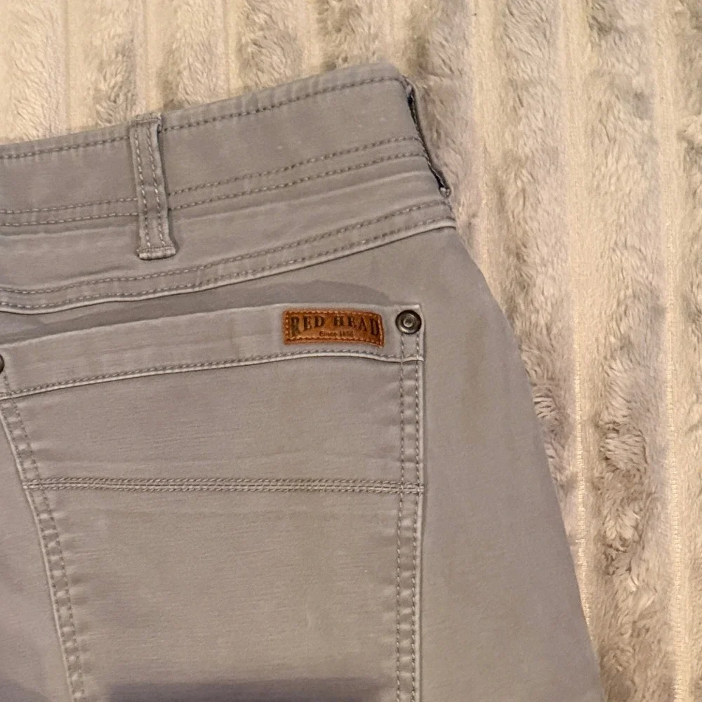 Red Head Brand Co Mens Gray Utility Work Pants Reinforced Knee 35x30
